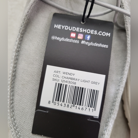 NWT Hey Dude Wendy Chambray Gray - Picture 7 of 7